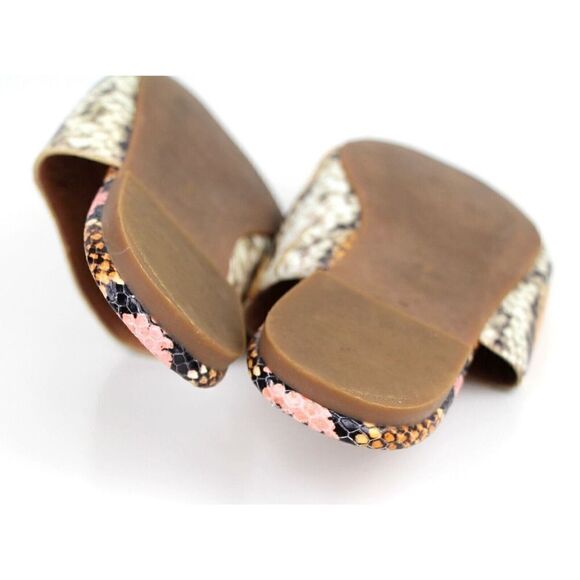 Madewell REMI BROWN PINK GENUINE LEATHER SNAKE EMBOSSED FLAT MULE SHOES SIZE 9 - Picture 11 of 13